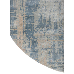 Tapis en laine et soie de bambou noué à la main Kavi gris et noir, motif abstrait pour salon d'adolescent - Modèle Théorie du Chaos Esk-9014(Fr)(Va) - Product Image 4