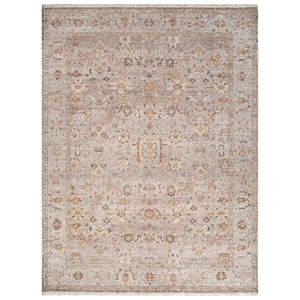 Alfombra de Lana Anudada a Mano Erbe, Color Taupe Medio/Dorado Medio, Patrón de Medallón 3D, Suave, 9x12 pies, para Sala de Estar, Pasillo, Entrada - Product Image 1