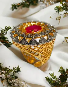Женское Золотое кольцо с золотым покрытием