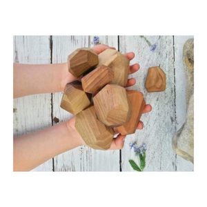 Jouet d'équilibre de roche en bois Montessori écologique/pierres d'empilage de roche en bois durables pour les tout-petits compétences fines/par 99 données d'or - Product Image 4