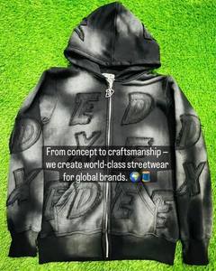 Sudadera con Capucha Unisex de Forro Polar para Invierno, de Alta Calidad, 100% Algodón, Impresión Digital Sólida, Bordado Personalizado - Product Image 4