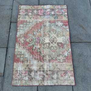 Tapis vintage 1,8x2,8 pieds, petit tapis turc, tapis oriental rouge brun - Product Image 1