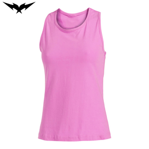Camiseta sin mangas con cuello redondo para mujer, camiseta sin mangas gris de alta calidad con estampado de pantalla personalizado de algodón sólido suave para entrenamiento en el gimnasio - Product Image 2