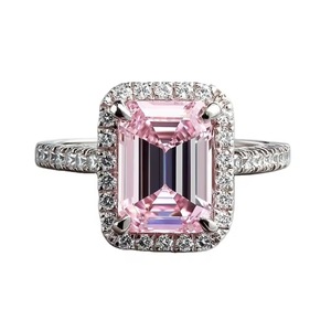 Elegant 14K White Gold Pink Moissanite <b>Two</b> <b>Stone</b> Engagement <b>Ring</b> for Women Perfect Wedding Anniversary Jewelry Gift - Product Image 4