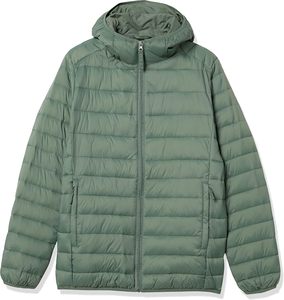 Chaqueta acolchada de lona ligera resistente al agua para hombre, con capucha, cuello levantado, cierre de cremallera, calle alta, invierno, sólido - Product Image 1