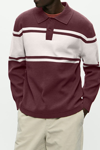 Pull à manches longues surdimensionné classique et intelligent pour hommes avec rayures blanches 100% coton doux avec logo personnalisé - Product Image 5