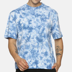 เสื้อยืดคอกลมสำหรับผู้ชายผ้าฝ้ายมัดย้อมสำหรับผู้ชายเสื้อผ้าคลาสสิกแบบลำลองสำหรับ100% ฤดูร้อน - Product Image 1