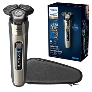 Rasoir électrique intelligent rechargeable à triple lame, revêtement anti-friction, étanche IPX7, argenté, pour utilisation humide et sèche, alimenté par batterie, avec lames de rechange - Product Image 1