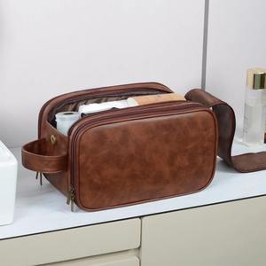 Men's Genuine Leather Travel Clutch Wallet Casual Handbag Purse Zipper Closure Fashionable Charge Cable Organizer Storage <b>Bag</b> - Product Image 5