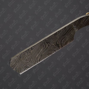 เครื่องโกนหนวดเหล็กดามัสกัสแบบทำด้วยมือด้ามจับไม้ด้ามจับที่สมบูรณ์แบบปลอกหนังฟรีเหมาะเป็นของขวัญสำหรับเขา - Product Image 4