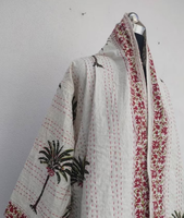 Veste bohème à manches longues pour femme, haut de Collection d'hiver, imprimé Kantha, fait à la main, grande taille
