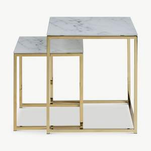Modern Eco-friendly Foldable Multi Size Living Room Furniture <b>Marble</b> Top Nesting <b>Square</b> <b>Coffee</b> <b>Table</b> - Product Image 3