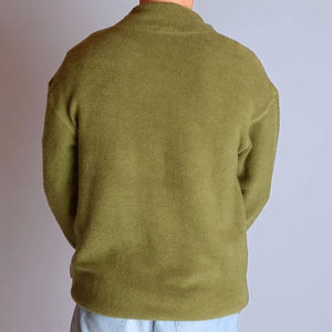 <span class=keywords><strong>Felpa</strong></span> in pile con Zip a quarti da uomo in cotone biologico Pullover da uomo con felpe Unisex felpe con cappuccio - Product Image 3