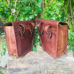 Conjunto de sillín de motocicleta de cuero genuino Unisex, bolsa de Alforja derecha izquierda, equipaje de viaje, bolsa de noche para motociclismo para viajes - Product Image 4