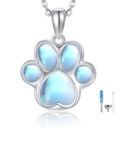 Collar de urna de pata para cenizas para mujer, recuerdo de cenizas de plata esterlina, regalo conmemorativo para madre, abuela, hermana, urna de tamaño personalizado - Product Image 1