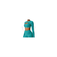 Conjunto Deportivo de 2 Piezas para Mujer, Cintura Elástica, Pantalones Cortos de Cintura Alta, Top Deportivo Corto, Diseño Sólido con Logotipo Frontal, Antibacteriano