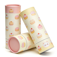 Animaux mignons de dessins animés, tube en papier cylindrique fait main, respectueux de l'environnement |   Boîte cylindrique personnalisée Kawaii pour cadeaux d'enfants et papeterie