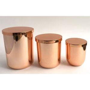 Nordic Style Matte Grey Zinc Tea Coffee Sugar <b>Jar</b> with Copper Handles Luxury <b>Airtight</b> Galvanized Steel Kitchen Storage Canisters - Product Image 3