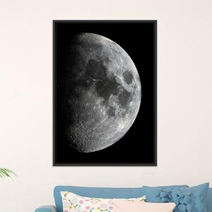Printed Canvas Artwork: Lunar Surface Astronomy Wall Art,BLACK <b>FRAMED</b> CANVAS - Product Image 1