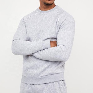 Sweat-shirt à col rond coupe ajustée pour hommes pull gris décontracté avec logo personnalisé Streetwear mode haut en molleton de coton pour hommes pour l'hiver - Product Image 2