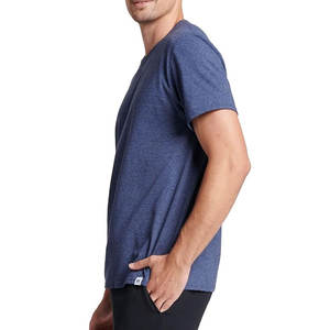 เสื้อยืดคอกลมสำหรับผู้ชายเสื้อยืดคอลูกเรือแบบหรูหราเสื้อคอตตอนระบายอากาศได้ดีเสื้อยืดติดฉลากส่วนตัวขนาดเข้ารูปสีตามต้องการ - Product Image 4