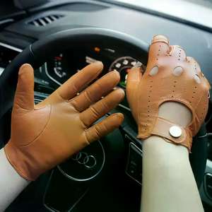 Gants de conduite en cuir de chèvre confortables et ajustés, vente chaude, logo personnalisé, nouveau design d'hiver avec cuir véritable - Product Image 4