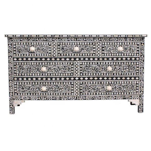 Mesa Consola y Taburete Lateral Hechos a Mano con Incrustaciones de Hueso Personalizables para Sala de Estar, Oficina, Hoteles, Entrada, Dormitorio, Uso en Exteriores y Apartamentos - Product Image 2