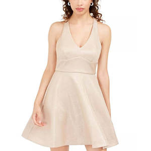 Abito da cocktail Teeze Me Juniors' Gold Allover-Glitter Fit & Flare, taglia 9 - Product Image 1