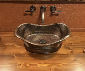 DIVRIS Lavabo en cuivre fait main, vasque simple, design moderne, surface polie, lavabo de salle de bain à poser, facile à nettoyer, unique - Product Image 4