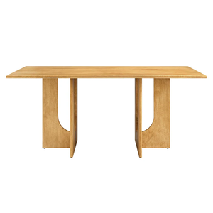 Mesa de Comedor de Madera de Mango Sólida de Estilo Industrial de Mediados de Siglo, con Patas de Madera y Tablero Rectangular, Tamaño Personalizado - Product Image 3