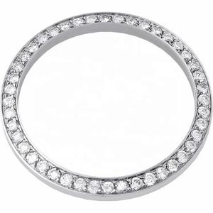 Lujo Pave ajuste corte redondo reloj bisel amarillo oro plata tono Iced Out anillo reemplazo reloj piezas al por mayor - Product Image 4