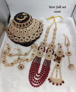 DISEÑADOR ANTIGUO TRADICIONAL Y FANCY JOYERÍA NOVIA CHAPADO EN ORO Y CZ ZIRCON NOVIA CONJUNTO DE COLLAR DE BODA Y PARA MUJER Y NIÑA - Product Image 2