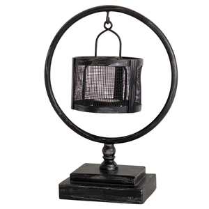 Rustic Wood and <b>Black</b> Iron <b>Lanterns</b> - Product Image 2