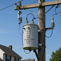 Transformateur monophasé conventionnel monté sur poteau de 50-100 kVA, 13,8 kV vers 120/240 V 60 Hz pour les charges agricoles et commerciales légères