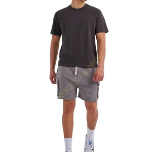 Pantalones Cortos Cargo Capri de Lona 100% Algodón para Hombre, Ajuste Relajado hasta la Rodilla, Estilo Casual con Múltiples Bolsillos, Secado Rápido, Estilo Urbano con Estampado de Letras - Product Image 1