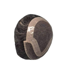 Perruque Taz Hair BD en cheveux humains, ondulée, prothèse, 100% cheveux chinois Remy, toupet à dentelle frontale avec base mono - Product Image 1