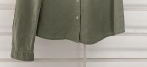 เสื้อเชิ้ตผ้าฝ้าย100% ผ้าลินินธุรกิจลำลองของผู้ชายแขนยาวสีพื้นมีคุณสมบัติกันยับ - Product Image 4