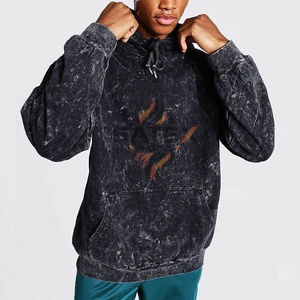 Sweat à capuche unisexe surdimensionné en molleton délavé à l'acide, design OEM, logo personnalisé, polyester/coton, sweat à capuche d'hiver lourd, broderie - Product Image 3