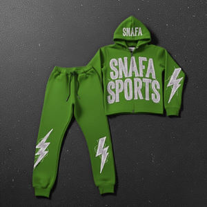 Ensemble survêtement homme avec logo brodé personnalisé, sweat-shirt et pantalon de survêtement, sweat-shirt lourd, survêtement homme coupé et cousu, survêtement délavé à l'acide - Product Image 1