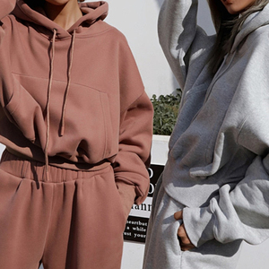 Ensembles de survêtement pour femmes 500gsm 100% coton Baggy polaire vêtements actifs surdimensionné à capuche survêtement ensemble survêtement pour femmes - Product Image 6