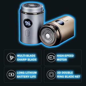 Afeitadora Eléctrica Inalámbrica USB Mini de Viaje, Compacta, con Doble Cuchilla, para Uso en Seco y Húmedo, Impermeable, para Hombres y Mujeres, Ideal para Autocaravanas - Product Image 1