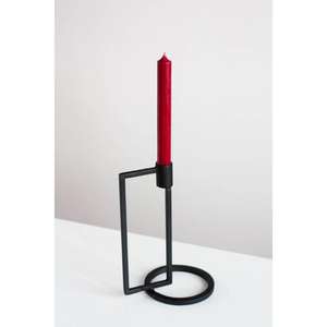 2024 design tendance meilleure qualité petit dessus de table en métal bougeoir noir enduit de poudre fini bougeoir en fer - Product Image 1