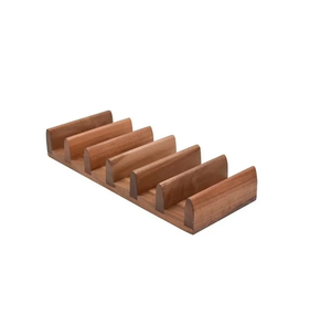 Porte-tacos en bois aspect naturel support plaque forme ovale dernier design articles de décoration pour la maison porte-taco en bois - Product Image 5