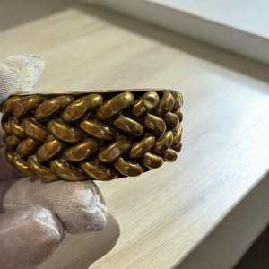 Brazalete de latón rústico vintage con diseño de trenza de latón retro, joyería Bohemia llamativa para mujer - Product Image 1