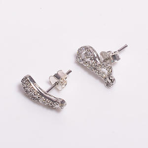 925 Sterling <b>Silver</b> Classic <b>Stud</b> Earrings with Moissanite Gemstone Women's/Unisex 3gm Party Anniversary Gifts Lovers Shape - Product Image 2