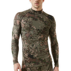 OEM de alta exigencia Rash Guard para los hombres de camuflaje personalizado impreso ropa de entrenamiento de manga completa camisas de compresión a precios muy baratos - Product Image 1