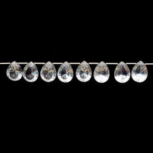 Cuarzo Cristalino AAA de 12x16mm, Corte Facetado en Forma de Pera, Piedra Natural de Color Claro, Cuarzo Hidro, Gema de Vidrio Cóncava, Cuentas Sueltas para Joyería - Product Image 3