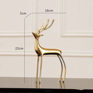 รูปปั้นสัตว์โบราณตกแต่งทองเหลืองสำหรับตกแต่งและตกแต่งบ้านและสวนรูปปั้นโลหะกวาง - Product Image 3