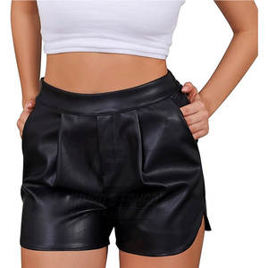 กางเกงขาสั้นลำลองหนังแท้สำหรับผู้หญิงรุ่นใหม่ ระบายอากาศได้ดี เป็นมิตรกับสิ่งแวดล้อม กันลม เอวยางยืด ปรับแต่งได้ แฟชั่นทันสมัย - Product Image 5