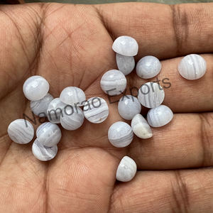 Ágata de encaje azul natural, cabujón redondo de 5x5mm, todos los tamaños disponibles, parte posterior plana, fabricación de joyas, piedras preciosas sueltas - Product Image 4